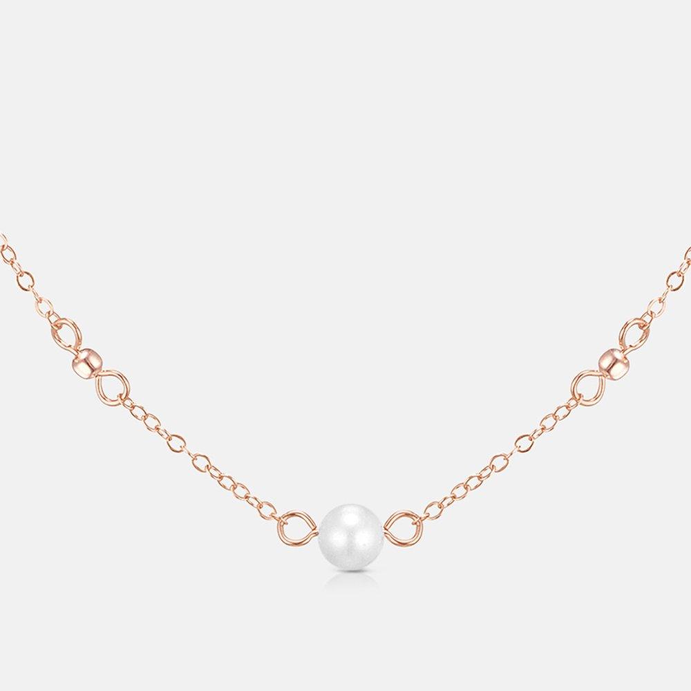Rene Perla Sterling Silver Rose Necklace 42cm A243Sn9112Rph