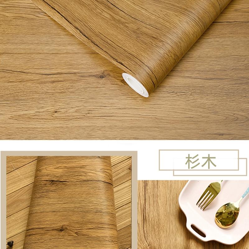 Waterproof Wood Vinyl Wallpaper Roll Self Adhesive Decor Contact Paper Doors Cabinet Desktop Modern Furniture Decorative Sticker
