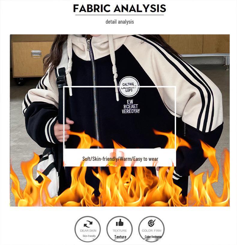 Girls' Winter Casual Coat 2025: Trendy Zip-Up with Round Logo, Thickened for Warmth