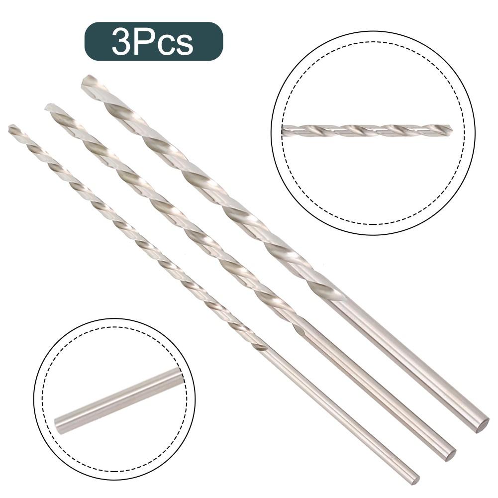 3pcs 30cm Extra-Long Wood Drill Set Spiral Drills Set Diameter 6, 8, 10 X 300mm