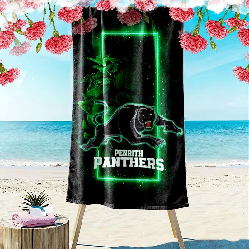 Penrith Panthers Print Beach Towel, Large Soft Quick Dry Towel for Beach Camping Swimming
