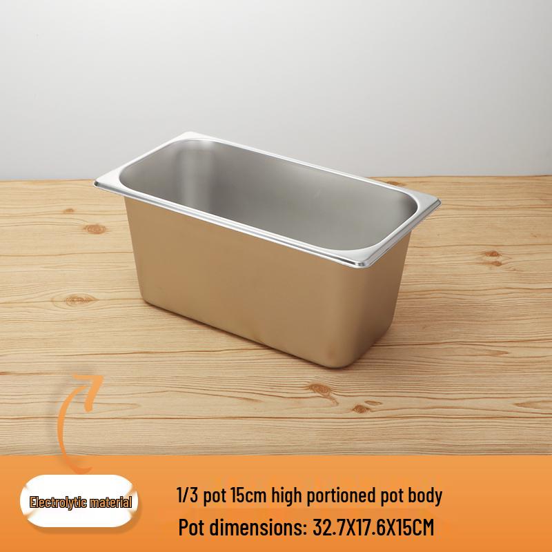 Rectangular Stainless Steel Serving Pans with Lids - Ideal for Mala Tang, Vegetables, Milk Tea, and Ice Cream