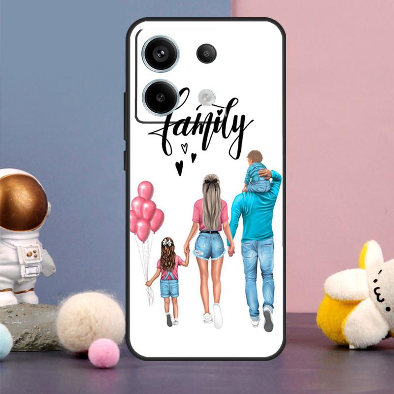 Baby Mom Daughter Girl Son Dad Case For Xiaomi Redmi Note 15 Pro Plus 10 11 12 13 14 Pro Redmi 15 15C 14C 10C 12C 13C Cover