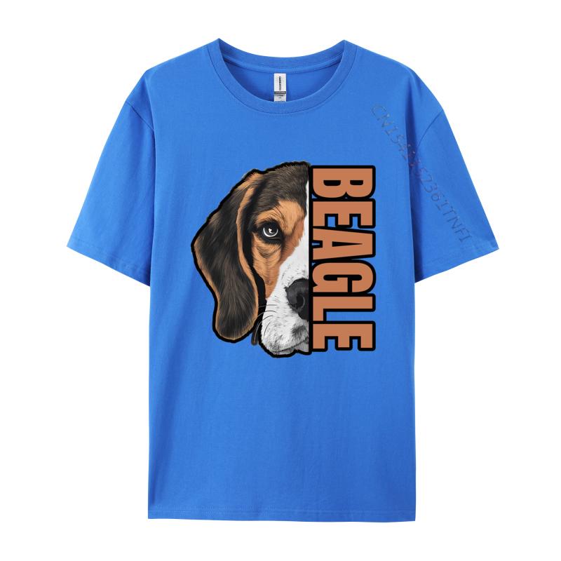 Beagle HalfFace Tshirt Gift TShirt Youthful T Shirts For Men Cotton Tops  Tees Street Cheap Pop Art