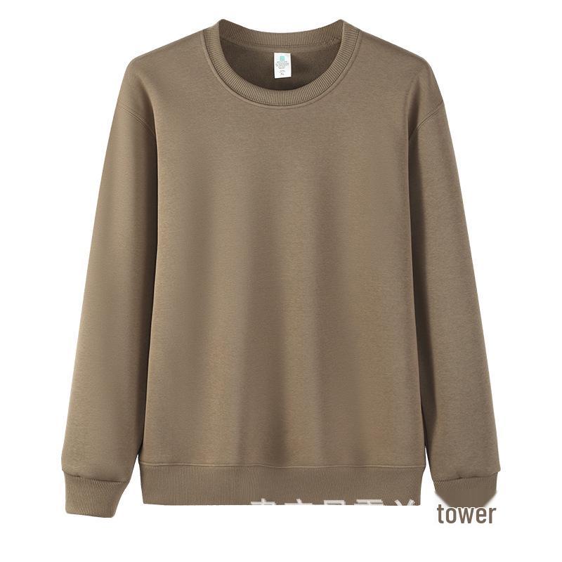 Unisex 420G Extra Thick Hua Cotton Silver Fox Fleece Crew Neck Sweatshirt - Warm Base Layer Top for Autumn and Winter