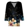 Women's T Shirt Tee Printed 3/4 Sleeve Daily Weekend Fashion Basic V Neck Regular Top