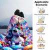 1pc Unicorn Rainbow Soft Warm Throw Blanket Nap Blanket For Couch Sofa Office Bed Camping Travel,Comfortable