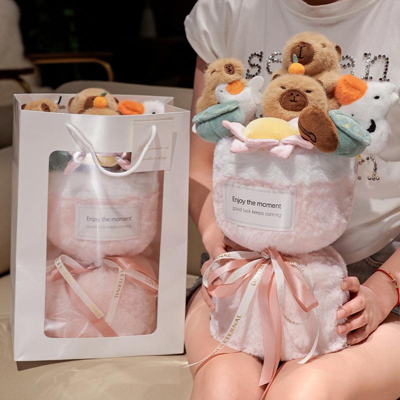 Buddhist Capybara Doll Bouquet Doll Capibala Doll Plush Toy Surprise Valentine's Day Birthday Gift