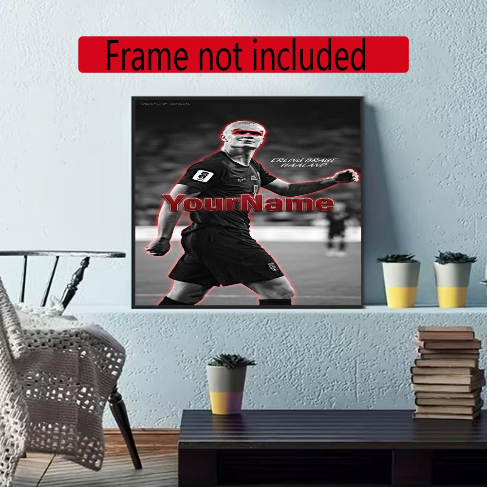 Haaland Customize Your Name Diamond Painting Round Diamond Diy Frameless Holiday Artwork Suitable For Home Office Wall Decoration