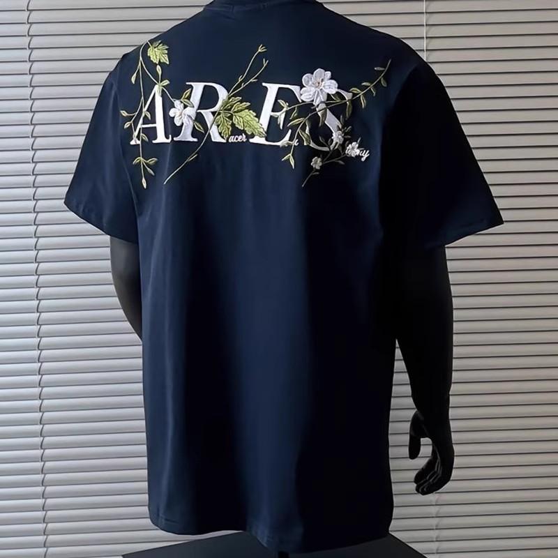 Men's Versatile Printed T-shirt 2025 Summer Loose Trendy Men's Round Neck Top