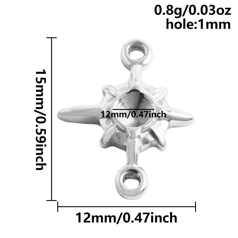 6pcs Steel Color Assorted Pendant Filligree Moon Sun Doji Charm Stainless Steel Charms For Jewelry Making Bracelets DIY Keychain