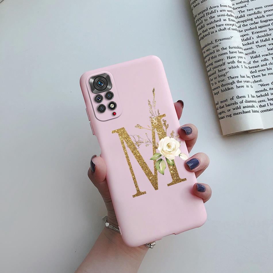For Xiaomi Redmi Note 11 Pro Case Luxury Custom Name Letter Alphabet Phone Case For Xiaomi Redmi Note 11 11S Note11 Pro 5G Cover