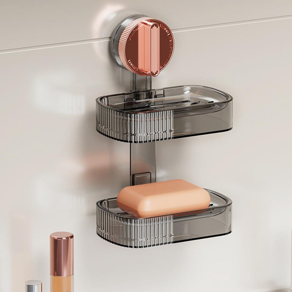 Soap Storage Rack Soap Box Suction Cup Soap Tray Holder for Easy Bathroom Organization Wall Mount No Drilling Needed