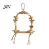 Bird Swing Toy Hanging Parrot Toy, Wooden Perch Stand for Cage, Wood Beads Blocks Chew Parakeet Cockatiel Budgie Macaws