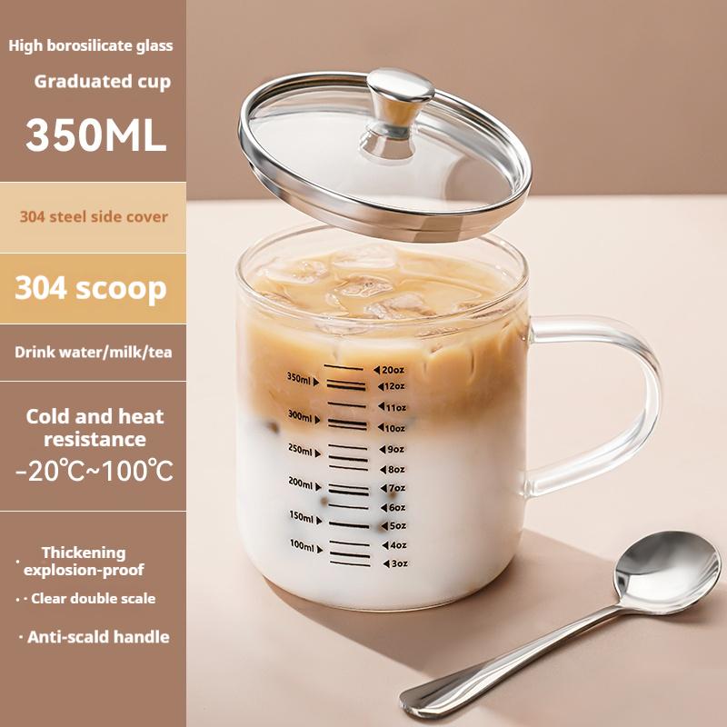 

Gianxi High Borosilicate Glass Cup Household High Temperature Resistant Food Grade Water Cup Graduated Coffee Cup Glass Cups 350-550ml