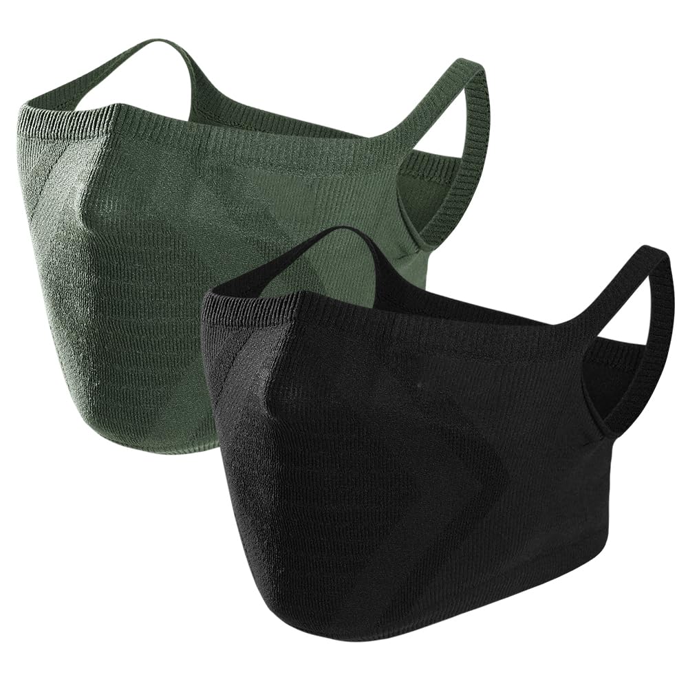 

[WTACTFUL] Sports Mask, 2 Pieces, Knit Mask, Sun Protection, Breathable,