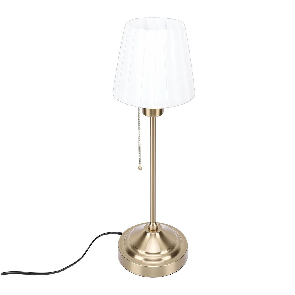 Pleated Table Lamp Aluminum Retro Warm Light Decorative Bedside Lamp for Nightstand Bedroom Living Room