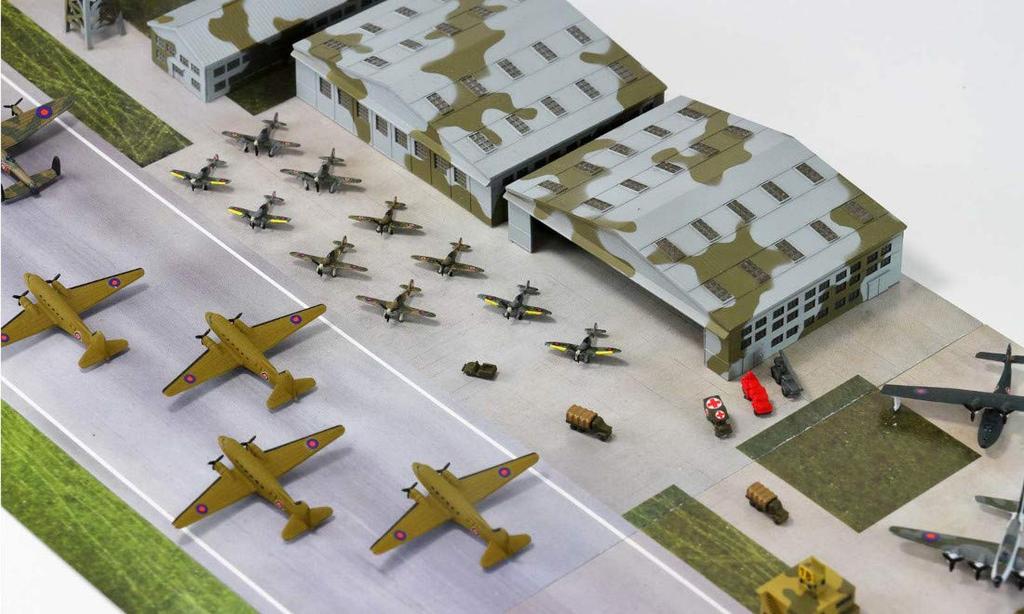 Pit Road SPS Series World War II Royal Air Force Base Airfield Scene Paper Base x 180 2 Plastic Model Kit SPS10 1/700 (280 mm, Sheets)