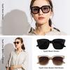 [Puente] Sunglasses for Men and Women - Stylish, Clear, Champagne, Transparent, Clear Frame, Mid-Gray, Gray, Square, Wide Frame, Oversized, Suitable