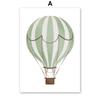 Sailboat Rocket Hot Air Balloon Plane Train Car Wall Art Nordic Posters Painting Cartoon Pictures Kids Room Decor Canvas Prints