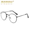 aoron Anti-blue Flat Glasses Can Be Equipped with Myopia Glasses, Metal Frame Men's and Women's Goggles, Round Frame Glasses.