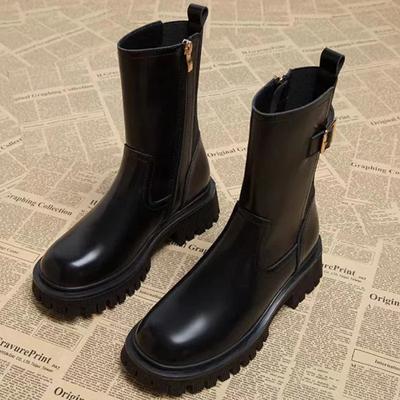 Women Ankle Boots Thick Heels Mature Fashion Concise Genuine Leather Shoes Woman Working Outdoor Casual New Luxury Brand Woman