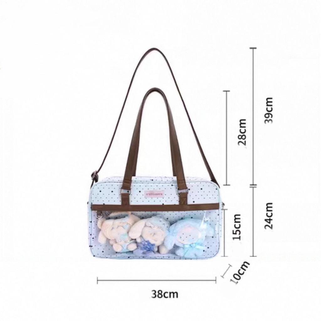 Girl Sweet Y2k Ita Bag Cute JK Shoulder Bag Daily Casual Polka Dot