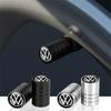 T27Car Badge Wheel Tires Valve Caps Tyre Valve Stem Covers For GTI Polo Golf Passat Scirocco Tiguan Jetta T-ROC Touareg
