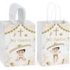 Mi Bautizo Decoration-Gold Mi Bautizo Bags First Communion Favor Bags for Boy God Bless,Baptism Party Decoration, Christening Religious Party Favor