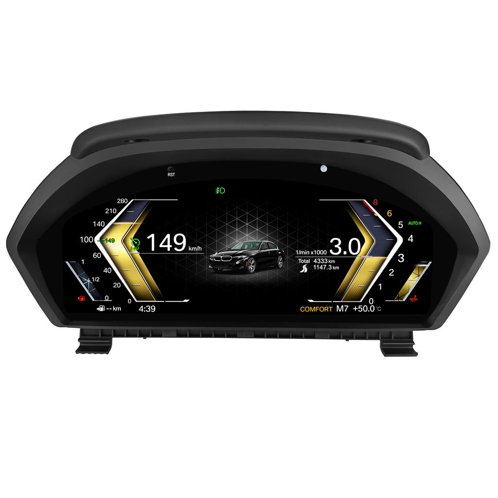 Hizpo 12.3" Car Digital Dashboard Gauges Dash Panels for BMW 3/4 Series F30/F31 GT-F34 F32/F33/F36 2013-2020 NBT EVO LCD Speedometer Virtual Cockpit