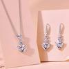[AVANCE] Heart Stone Earrings Necklace for Women - Sparkling, Cute, Simple (Earrings)