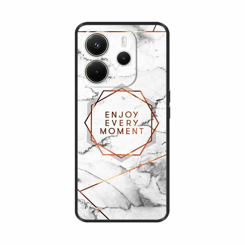 For Xiaomi Redmi Note 14 4G Case Luxury Painted Cover Black Silicone Phone Case For Redmi Note 14 Fundas note14 4G Soft Bumper