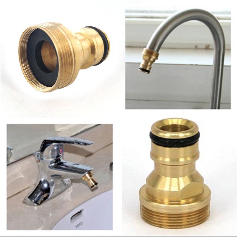 All-Copper Quick-Connect Basin Faucet Adapter, 22x23mm Threads, Soft Water Pipe Conversion Accessory