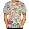 3D Printed Vintage Mushroom T-Shirt For Men Colorful Pattern T Shirts Fashion Casual Street Short Sleeve