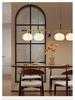 Medieval Persimmon Chandelier & Wabi-Sabi Walnut Table Lamp for Retro B&B and Hotel Bars.