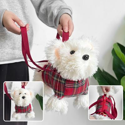 The Same Style of West Highland Dog Handbag Cartoon Furry Puppy Bag Autumn and Winter White Tower Animal Doll Bag
