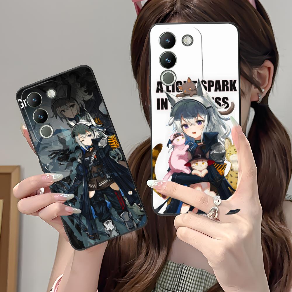 Arknights Grani Matte TPU Mobile Phone Case for VIVO Y77 76 75 74 73 72 58 56 55 51 50 38 36 Y19 Y18 Y03 Y01 5G Colorful Cover