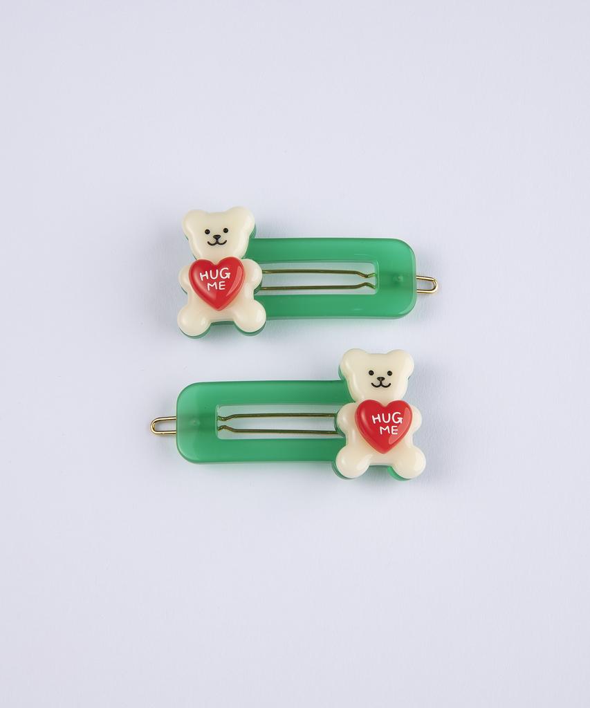 My Boo My Teddybear Hairpin - White