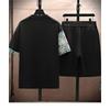 New Chinese Style Splicing Leisure Sports Suit Men's Summer Short Sleeved Shorts Loose Trendy Two-piece Set