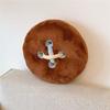 Plush Bunny Fur Throw Pillow For Couch Nap Support Decorative Home Accessory