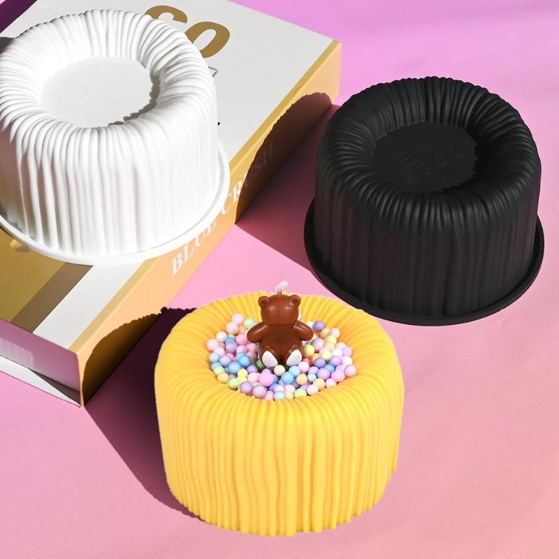 Coil Texture Design French Mousse Cake Mold White Or Black Silicone Cake Mold Kitchen Bakeware Dessert Decorating Tools
