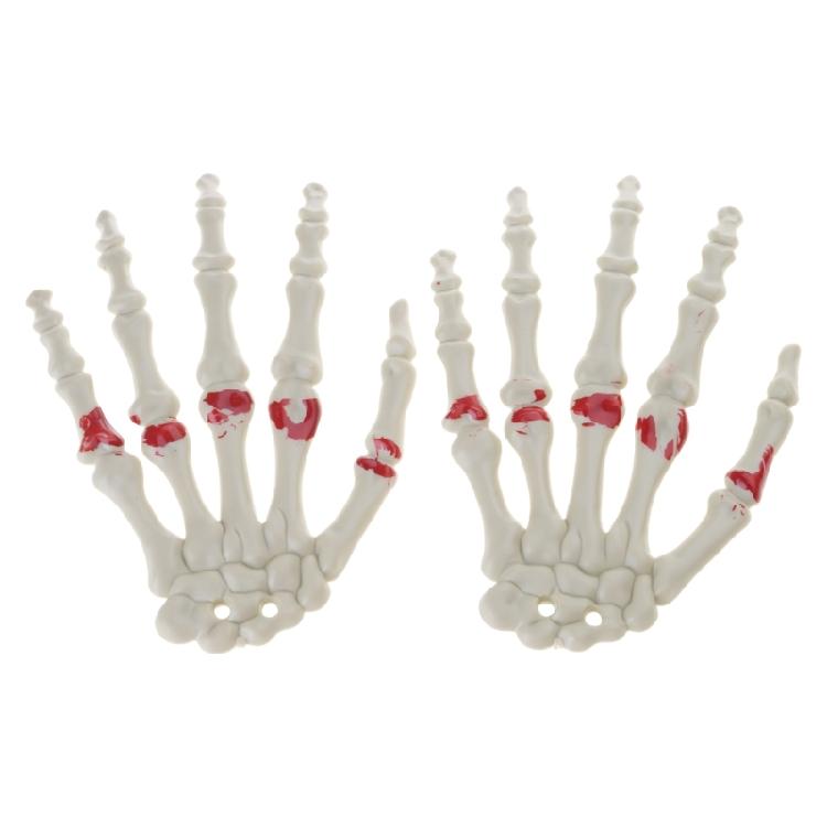

1Pair Halloween Skeleton Hands Plastic Skeleton Human Hand Bone Decoration for Halloween Themed Party Zombied Party 1