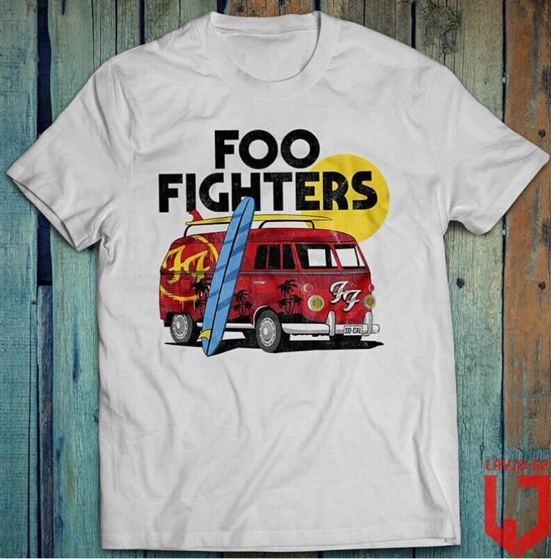 Rock Tee Camper Van Foo Fighters Concert Classic Mens Cotton Shirt L