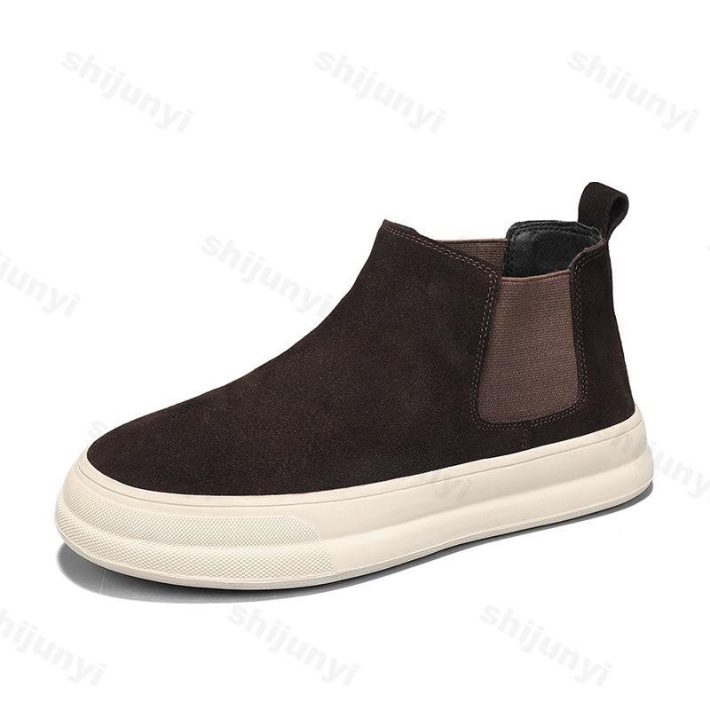 Fashion Men's Fashion Trend Casual Shoes 2025 Spring New Comfortable High Top Versatile Thick Soled Ankle Boots Non slip Chunky sneakers