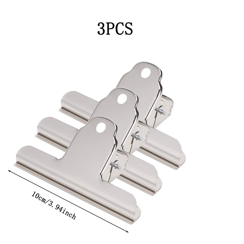 4 Inch Large Bull Paper Clips, 3pcs Silver Metal File Money Binder Clip Clamps for Home Office School Supplies