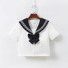 Black Collar White Sailor JK Uniform Set with Pleated Skirt