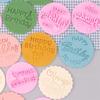 New Happy Birthday Cookie Embosser Mold English Letter Biscuit Embossed Stamp Baby Shower Party Fondant Cake Decorating Tools