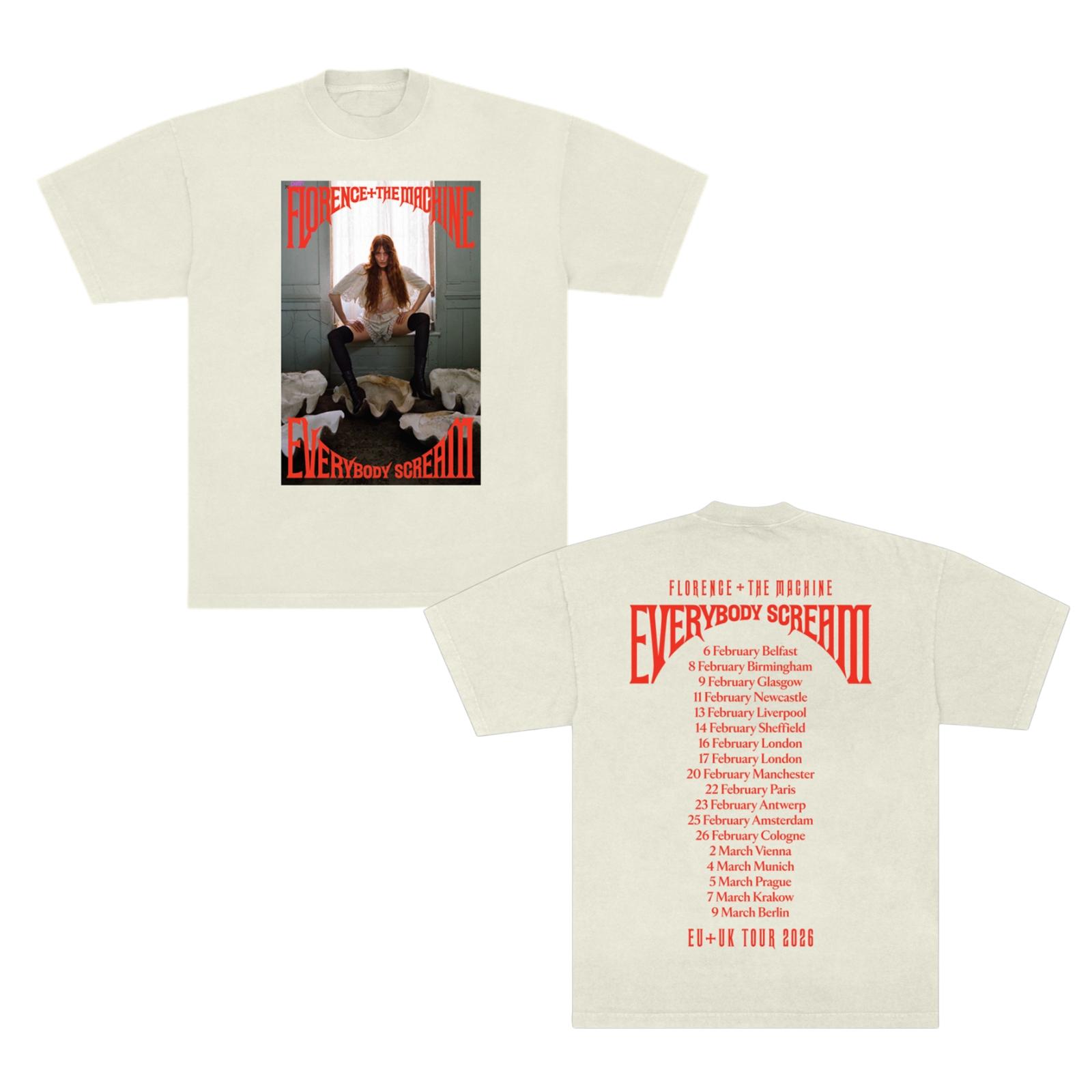 

2026 Florence The Machine Everybody Scream Tour Fashion T Shirt Cotton Unisexs Clothing Womens TShirt Y2k Casual Summer T Shirt 4XL