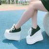 Fashion Women's Flat Platform Shoes 2025 spring Autumn Split Leather Casual Women Shoes Thick Sole Sneakers for Women Platform Shoes13CM