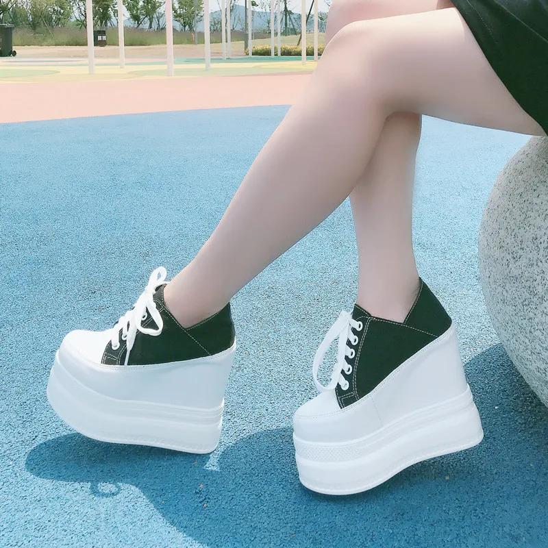 Fashion Women's Flat Platform Shoes 2025 spring Autumn Split Leather Casual Women Shoes Thick Sole Sneakers for Women Platform Shoes13CM